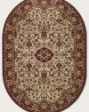 Couristan 3760/6004 Everest Ardebil/Ivory-Red 4-Feet 6-Inch by 6-Feet 6-Inch Oval Rug