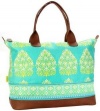 Amy Butler for Kalencom Marni Duffle Bag with Ribbon - Henna Tree Bay Leaf