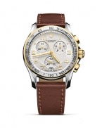 Victorinox's classic chronograph boasts an old-school sensibility with a dash of Swiss-made intelligence. Strap on this brown leather trimmed timepiece to add a smart touch to tailoring.