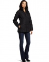 Larry Levine Women's Slimming Down Filled Jacket with Hidden Hood