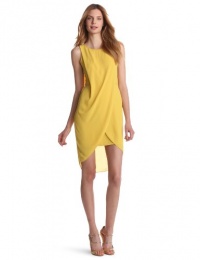 BCBGMAXAZRIA Women's Audra Sleeveless Draped Wrap Dress, Light Sunflower, 8