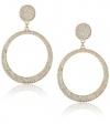 Jessica Simpson Pave Drop Hoop Earrings