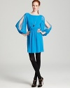 Dramatic split sleeves make a style statement, while a bold blue shines bright on this Alice + Olivia Tasha dress.