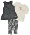 Calvin Klein Baby-girls Infant Vest with Long Sleeve Tee And Printed Pant