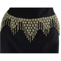 Stunning Brass Hip Chain with Bells and Drops, Fits waist or hips 36 - 42. Chain Link Belt for Belly Dancing or Casual Wear