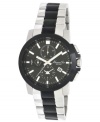 Add a dark streak to your style with this precise chronograph watch by Kenneth Cole New York.