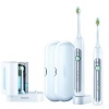 Philips Sonicare HX6733/80 HealthyWhite 3 Mode Premium Edition Rechargeable Toothbrush 2 Sets (2 handles, 3 brush heads, 1 UV Sanitizer with Integrated Charger, 1 Travel charger, 2 Travel cases)