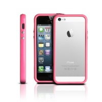 Photive Hybrid iPhone 5 Bumper Case With Metal Buttons - Pink. Designed for The New iPhone 5. Updated Lightning Port Cutout