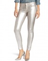 Joe's Women's Skinny Ankle Foil Jean, Silver, 28