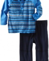 Splendid Littles Baby-boys Infant Capeside Stripe Polo and Pant Set, Castaway, 6-12 Months