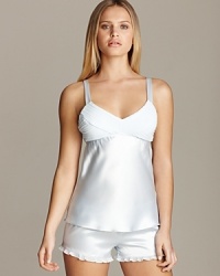 Add a little girlish charm to your bedtime look with a pleated camisole and shorts set from Flora Nikrooz.