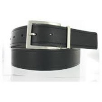 MICHAEL KORS Men's Reversible Dress Belt SIZE 32; Black and Brown with Brushed Silver Hardware