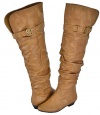 Blossom Firenze-9 Taupe Women Over The Knee Boots