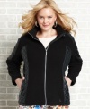 Dollhouse gives the plus size fleece a stylish update with quilted trim-- it's super-cute for the season!