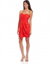 Sequin Hearts by My Michelle Juniors Strapless Dot Dress, Orange/Gold, 5