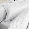 Egyptian Bedding 1000 Thread-Count, King Pillow Cases, White Stripe, Set of 2