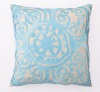 Trina Turk Embroidered Rustic Medallion Pillow, Aqua, 20 x 20