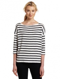 French Connection Women's Scott Stripe Top, White, Large