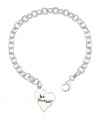 Sterling Silver Be Yourself Heart Charm Link Bracelet