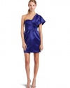 ABS by Allen Schwartz Womens One Shoulder Bow Detail Dress