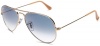 Ray-Ban RB3025 Aviator Sunglasses,Gold Frame/Crystal Blue Gradient Lens,58 mm