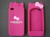 Hello Kitty Soft Silicone Case for iphone 4 -Hot Pink