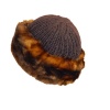 Tissavel Faux Fox Cuff Hat with Knit Crown By Surell Accessories (Ombre Cognac/Brown)