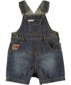 Guess Farmhand Overall Shorts (Sizes 12M - 24M) - medium stone, 24 months