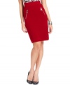 Alfani's pencil skirt looks extra sleek with faux zippered pockets at the hips.