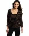 Bailey 44 Women's Striped Aloft Top, Brown/Black, Small