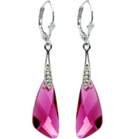 Handcrafted Fuchsia Inspire Earrings MADE WITH SWAROVSKI ELEMENTS