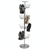 Household Essentials Four-Tier Revolving Shoe Tree Holds 24 Pairs, Chrome