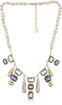 Carolee LUX Rock On Gold-Tone Multi Color Stone Drop Necklace