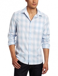 Kenneth Cole Men's One Pocket Ombre Plaid Shirt