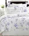 Martha Stewart Trousseau Violets King Bedskirt White