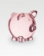 A charmingly piggy paperweight sculpted in smooth lead crystal with subtle tint. From the Pink Pig Collection 2W X 3½H Hand wash Made in France