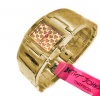 BETSEY JOHNSON BJ00042-02 Gold Tone Hearts Women's Bangle Stainless Steel Bracelet Watch