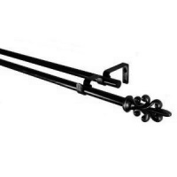 BCL Drapery Hardware 58DFL86B Fleur-di-Lis Curtain Rod Set