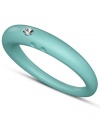 Stackable style with a hint of sparkle! DUEPUNTI's unique ring is crafted from aqua-hued silicone with a round-cut diamond accent. Set in silver. Ring Size Small (4-6), Medium (6-1/2-8) and Large (8-1/2-10)