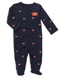 Carters Crab Snap Up Sleep & Play NAVY 9 Mo