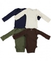 Carter's 4-Pack Long Sleeve Bodysuits - Solid - 12M