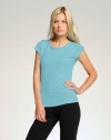 Alo W1004 Ladies' 5.4 oz. Short-Sleeve Bamboo T-Shirt - Aqua/White - S