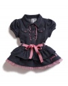 GUESS Belted Dress with Bloomers Set, INDIGO (6/9M)