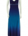 Hailey Adrianna Papell Beaded High Waist Gown Purple/Blue 14