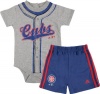 MLB Infant Chicago Cubs Jersey Short Set (Heather Grey, 12mos)