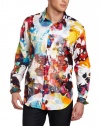 Robert Graham Men's Gerard Long Sleeve Woven, Multi, Medium