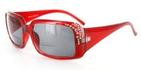 Showtime Fashion Bifocal Sunglasses with Austrian Crystals for Youthful and Stylish Women who Need to Read in the Sun (Red 150)