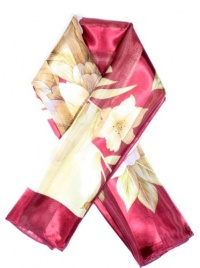 Aloha Floral Long Satin Stripe Scarf Scarf Colors: Red