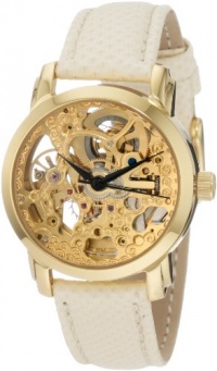 Akribos XXIV Women's AKR431YG Gold Swiss Automatic Skeleton Watch