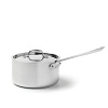 This exceptional saucepan from world renowned All-Clad can be used for just about anything. Compatible with induction and conventional stove tops, it features tri-ply stainless steel including a hand-polished stainless steel exterior and aluminum core for superlative heat conduction.